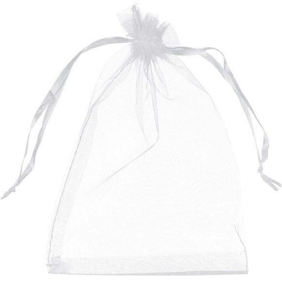 20 White Drawstring Organza Bags 4x6 - Picture 2 of 5
